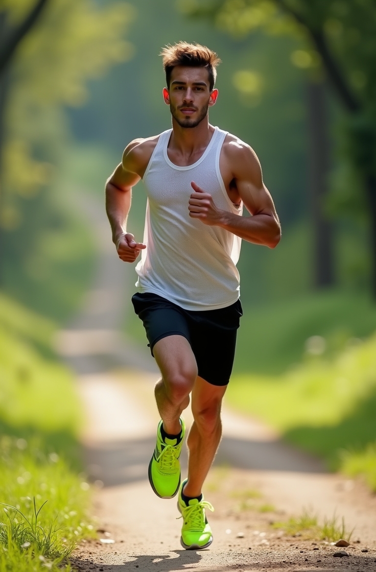 Pro runner training at high intensity